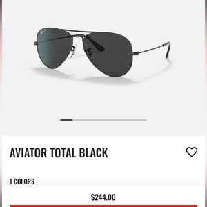 Ray-Ban Aviator Total Black Polarized Sunglasses